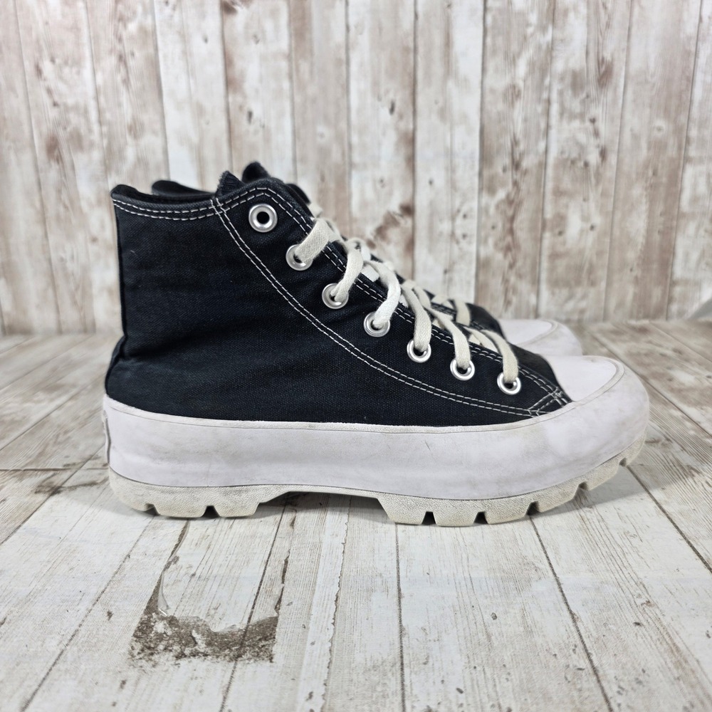 Converse Chuck Taylor All Star Lugged High Top Black Sneakers 565901C Womens 7.5